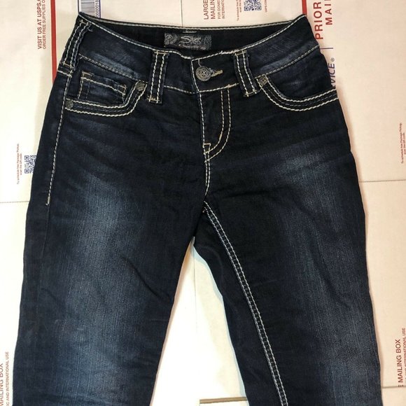 SILVER JEANS Womens Stretch SUKI SKINNY Blue Jeans / Denim Size 25 x 31 Flaps - Picture 4 of 11